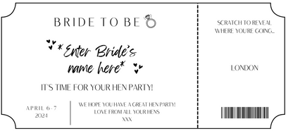 Hen Do Reveal Ticket