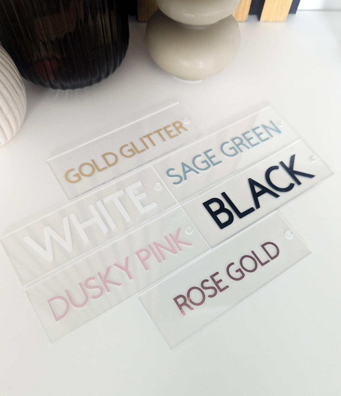 Frosted Acrylic Hexagonal Wedding Name Card