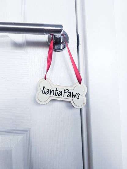 Santa Paws Double Layered Wooden Christmas Decoration